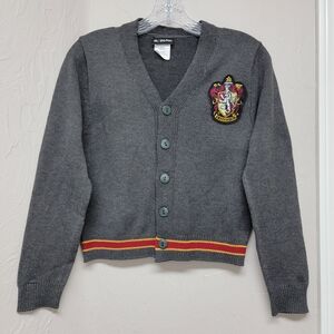 Harry Potter Child Kids Youth Gryffindor Cardigan Sweater Grey Wizarding World M